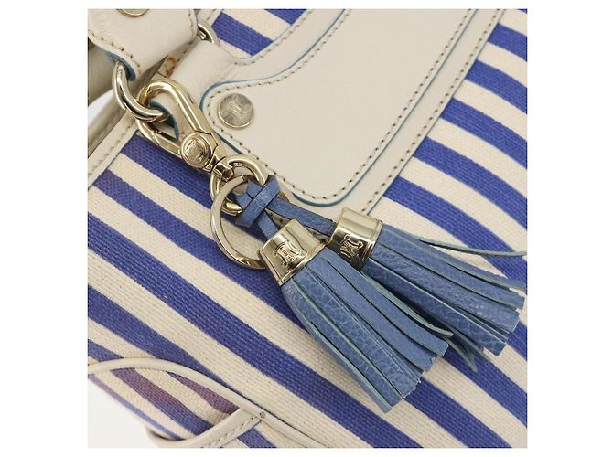 Céline CELINE Boogie Bag Canvas Navy Gold Tone Auth 198642A Blu navy - vista 19