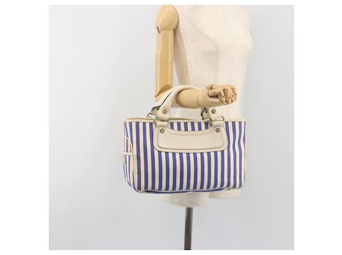 Céline CELINE Boogie Bag Canvas Navy Gold Tone Auth 198642A Blu navy - vista 27