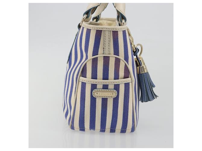Céline CELINE Boogie Bag Canvas Navy Gold Tone Auth 198642A Blu navy - vista 5