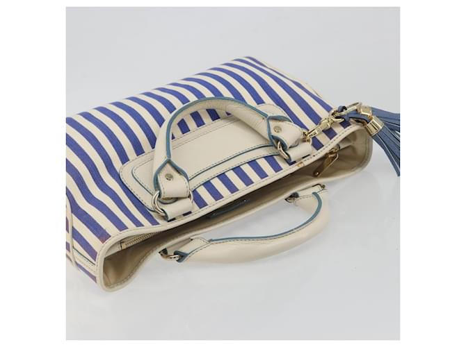 Céline CELINE Boogie Bag Canvas Navy Gold Tone Auth 198642A Blu navy - vista 7