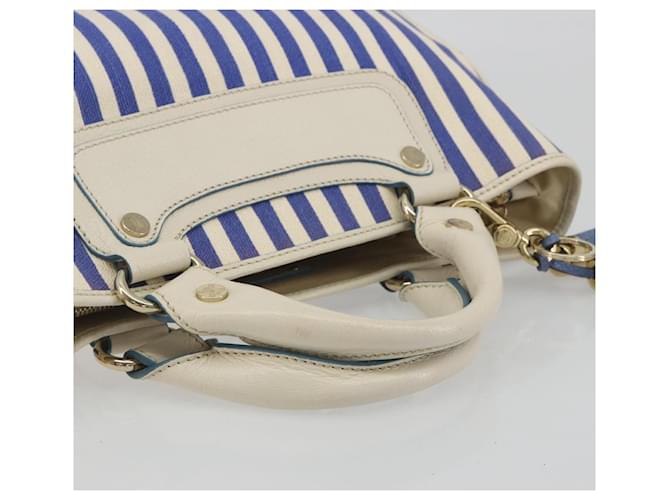 Céline CELINE Boogie Bag Canvas Navy Gold Tone Auth 198642A Blu navy - vista 8