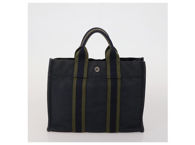 Hermès Borsa HERMES Fourre Tout in cotone, set da 4, Navy Red gray Auth BA15070 Marrone Rosso Blu navy - vista 14