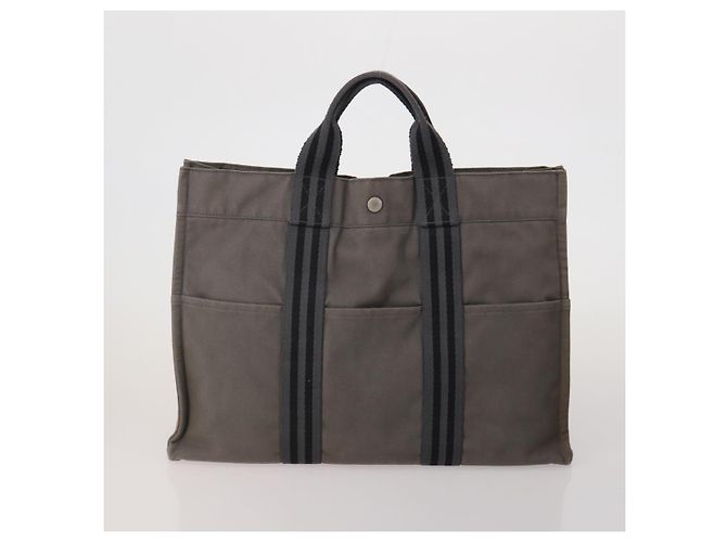 Hermès Borsa HERMES Fourre Tout in cotone, set da 4, Navy Red gray Auth BA15070 Marrone Rosso Blu navy - vista 2