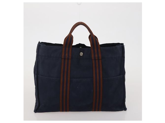 Hermès Borsa HERMES Fourre Tout in cotone, set da 4, Navy Red gray Auth BA15070 Marrone Rosso Blu navy - vista 20