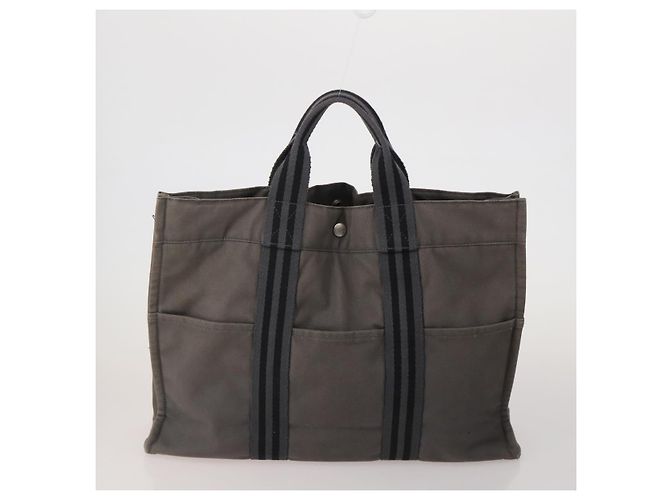 Hermès Borsa HERMES Fourre Tout in cotone, set da 4, Navy Red gray Auth BA15070 Marrone Rosso Blu navy - vista 3