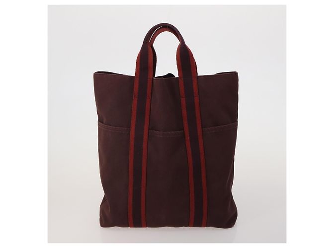 Hermès Borsa HERMES Fourre Tout in cotone, set da 4, Navy Red gray Auth BA15070 Marrone Rosso Blu navy - vista 8
