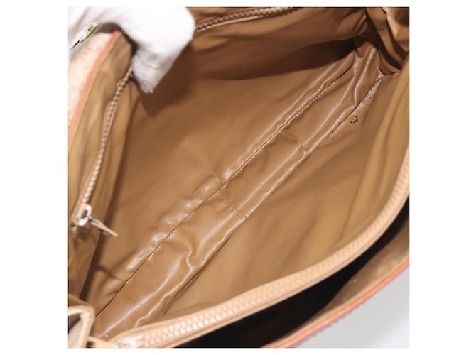 Céline Borsa a mano CELINE Macadam Canvas PVC Beige Gold Auth 197166 D'oro - vista 10