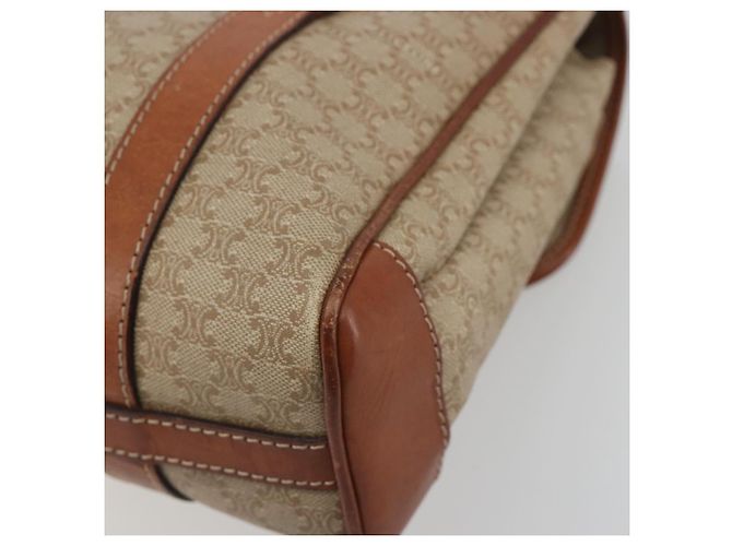 Céline Borsa a mano CELINE Macadam Canvas PVC Beige Gold Auth 197166 D'oro - vista 15