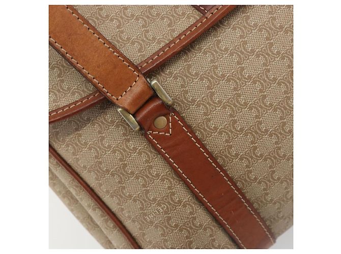 Céline Borsa a mano CELINE Macadam Canvas PVC Beige Gold Auth 197166 D'oro - vista 18