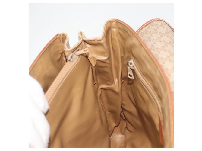 Céline Borsa a mano CELINE Macadam Canvas PVC Beige Gold Auth 197166 D'oro - vista 22