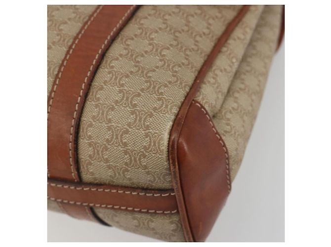Céline Borsa a mano CELINE Macadam Canvas PVC Beige Gold Auth 197166 D'oro - vista 9