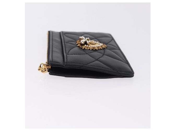 Dolce & Gabbana Portacarte DOLCE&GABBANA Devotion Medium in pelle nera e oro Auth BA14822V Nero - vista 4