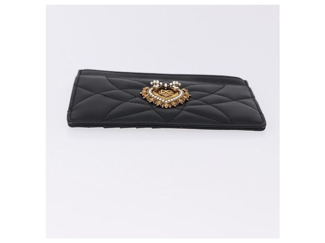 Dolce & Gabbana Portacarte DOLCE&GABBANA Devotion Medium in pelle nera e oro Auth BA14822V Nero - vista 6
