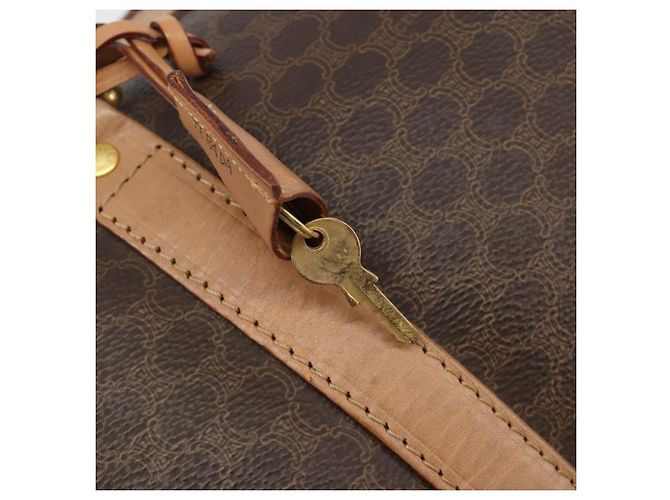 Céline Sac Boston CELINE Macadam PVC Cuir Marron Ton Or Auth 194119A - vue 10