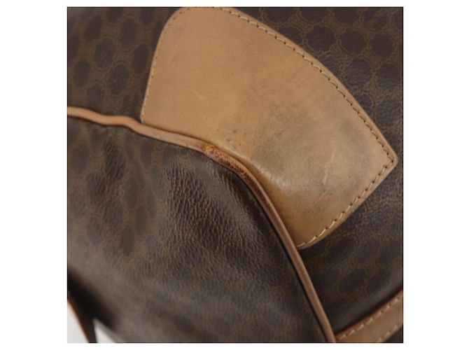Céline Sac Boston CELINE Macadam PVC Cuir Marron Ton Or Auth 194119A - vue 17