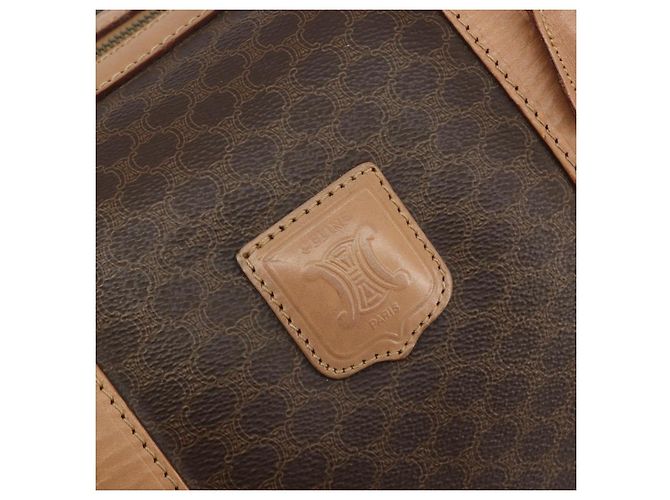Céline Sac Boston CELINE Macadam PVC Cuir Marron Ton Or Auth 194119A - vue 18