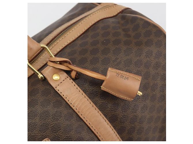 Céline Sac Boston CELINE Macadam PVC Cuir Marron Ton Or Auth 194119A - vue 19