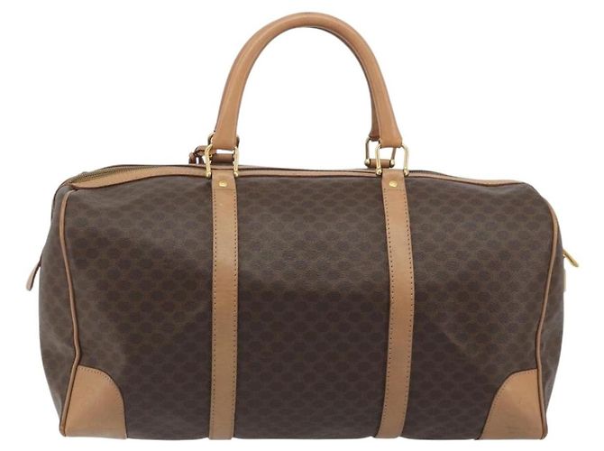 Céline Sac Boston CELINE Macadam PVC Cuir Marron Ton Or Auth 194119A - vue 2
