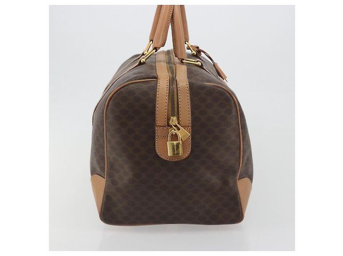 Céline Sac Boston CELINE Macadam PVC Cuir Marron Ton Or Auth 194119A - vue 4