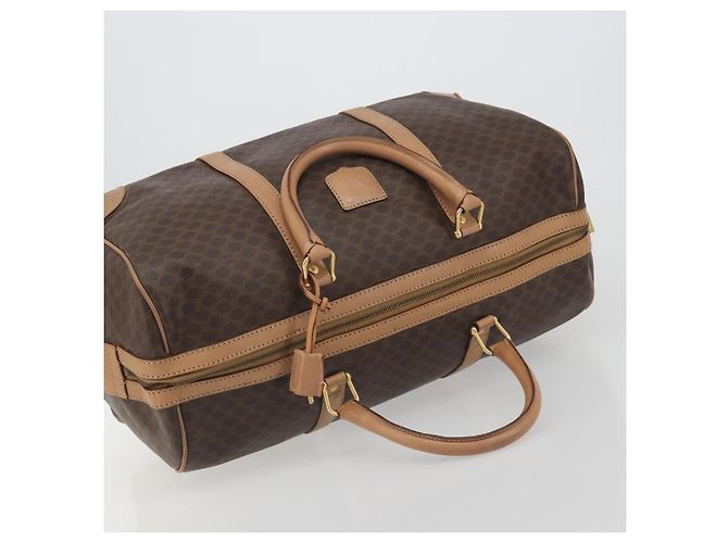 Céline Sac Boston CELINE Macadam PVC Cuir Marron Ton Or Auth 194119A - vue 6