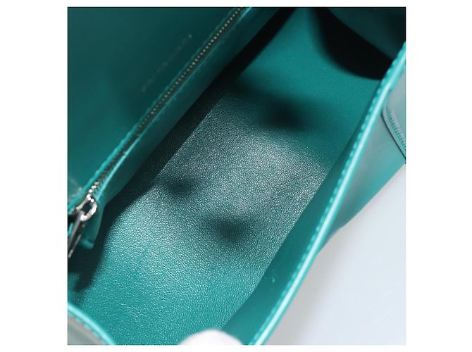 Borsa BALENCIAGA Hour Glass Small in pelle 2way Verde Argento 593546 Auth 196703M - vista 10