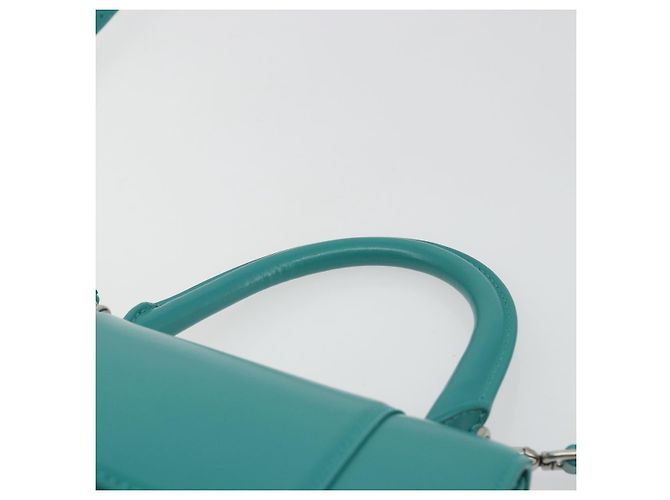 Borsa BALENCIAGA Hour Glass Small in pelle 2way Verde Argento 593546 Auth 196703M - vista 14