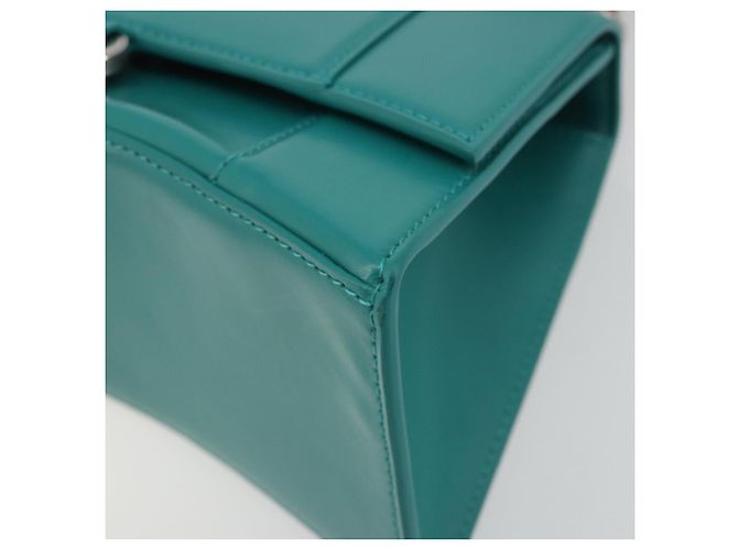 Borsa BALENCIAGA Hour Glass Small in pelle 2way Verde Argento 593546 Auth 196703M - vista 16