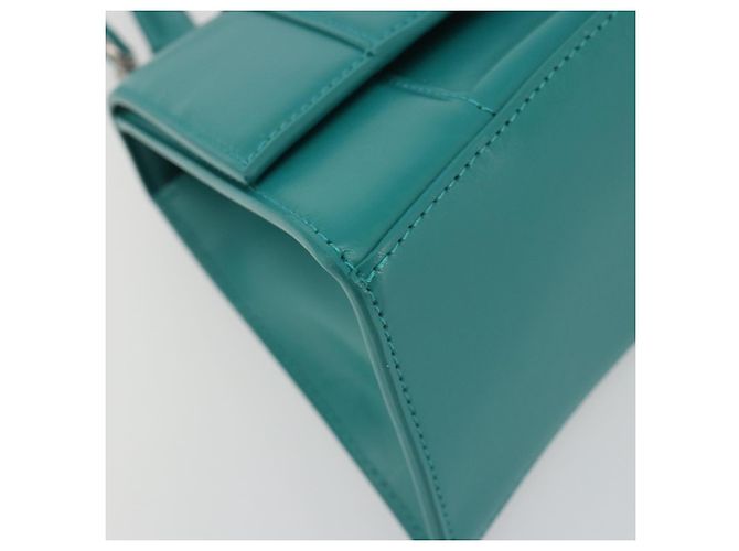 Borsa BALENCIAGA Hour Glass Small in pelle 2way Verde Argento 593546 Auth 196703M - vista 17