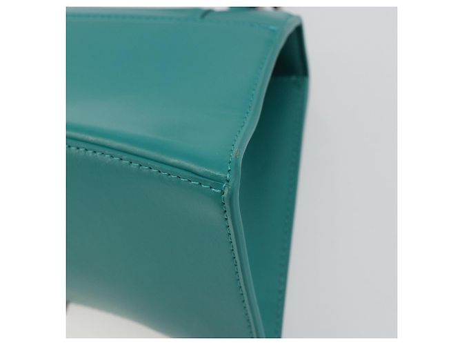 Borsa BALENCIAGA Hour Glass Small in pelle 2way Verde Argento 593546 Auth 196703M - vista 18