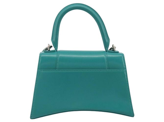 Borsa BALENCIAGA Hour Glass Small in pelle 2way Verde Argento 593546 Auth 196703M - vista 2