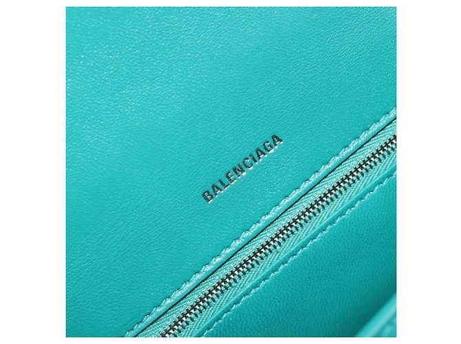 Borsa BALENCIAGA Hour Glass Small in pelle 2way Verde Argento 593546 Auth 196703M - vista 23