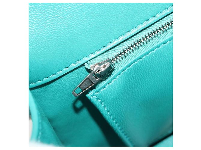 Borsa BALENCIAGA Hour Glass Small in pelle 2way Verde Argento 593546 Auth 196703M - vista 26
