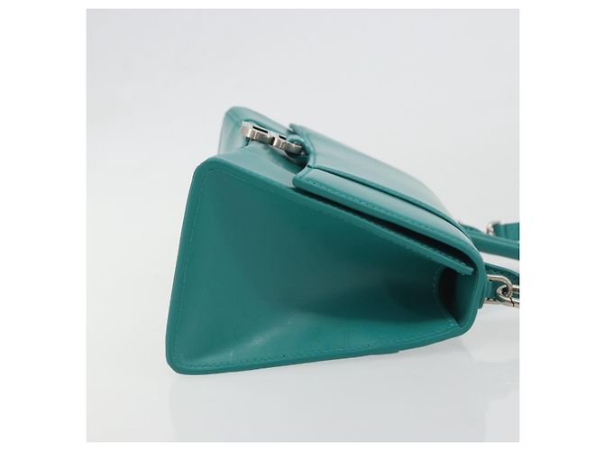 Borsa BALENCIAGA Hour Glass Small in pelle 2way Verde Argento 593546 Auth 196703M - vista 3