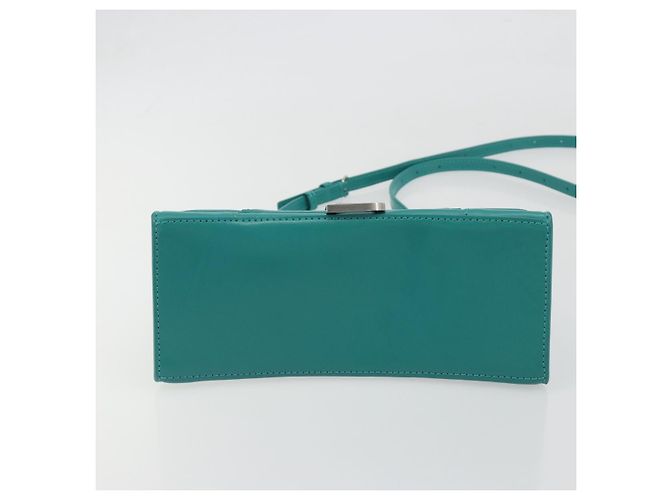 Borsa BALENCIAGA Hour Glass Small in pelle 2way Verde Argento 593546 Auth 196703M - vista 5