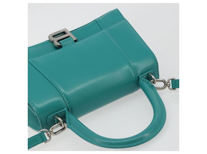 Borsa BALENCIAGA Hour Glass Small in pelle 2way Verde Argento 593546 Auth 196703M - vista 6