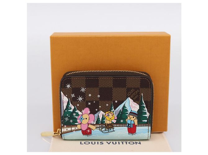 LOUIS VUITTON Damier Ebene Zippy Coin Purse N40721 LV Auth 198788M - vista 12