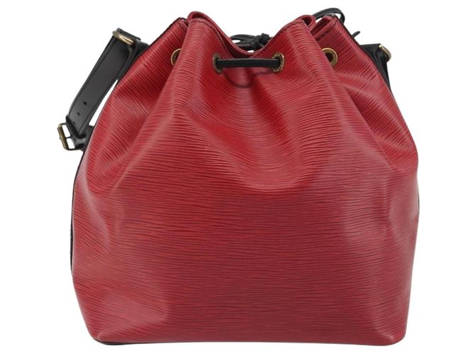 LOUIS VUITTON Epi Petit Noe Shoulder Bag Bicolor Black Red M44172 LV Auth ka5782 Nero Rosso - vista 2