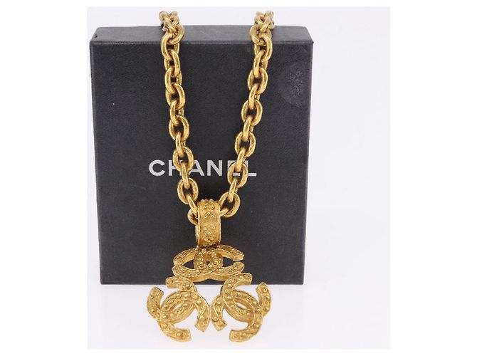 Collana CHANEL COCO Metallo Tono Oro CC Auth 198801V - vista 12