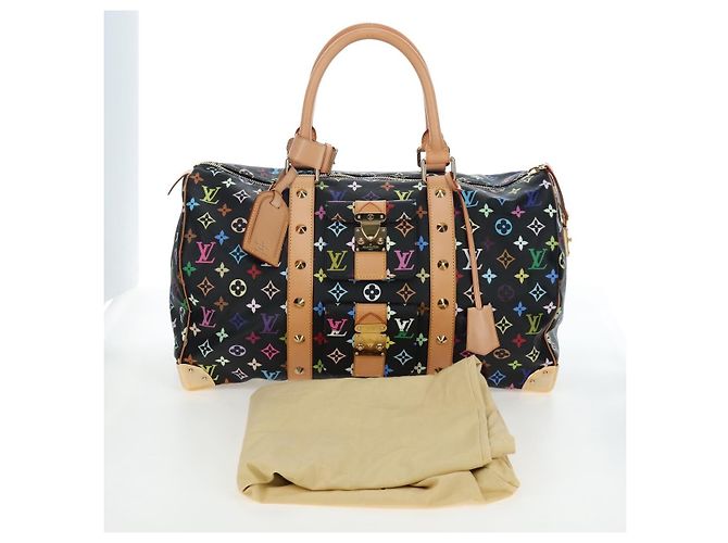 Borsa LOUIS VUITTON Monogram Multicolor Keepall 45 Nera M92640 Auth 195545SV Nero - vista 12