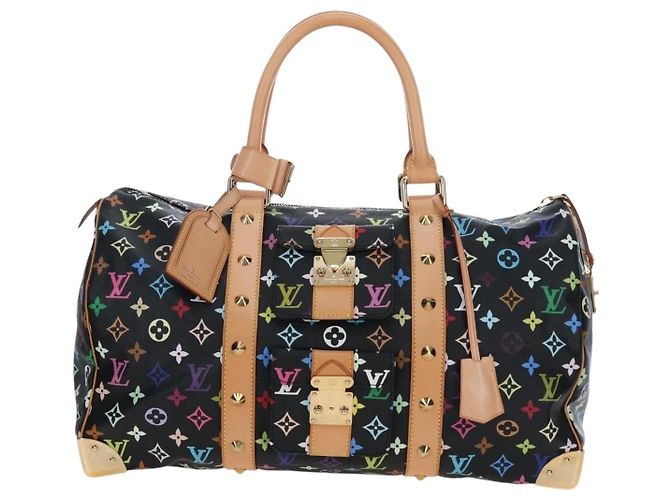 Borsa LOUIS VUITTON Monogram Multicolor Keepall 45 Nera M92640 Auth 195545SV Nero - vista 13