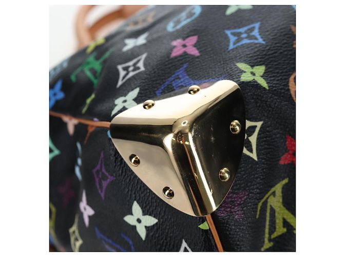Borsa LOUIS VUITTON Monogram Multicolor Keepall 45 Nera M92640 Auth 195545SV Nero - vista 16
