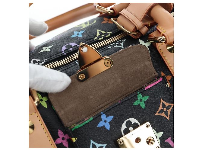 Borsa LOUIS VUITTON Monogram Multicolor Keepall 45 Nera M92640 Auth 195545SV Nero - vista 22