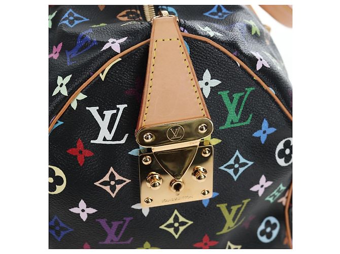 Borsa LOUIS VUITTON Monogram Multicolor Keepall 45 Nera M92640 Auth 195545SV Nero - vista 24
