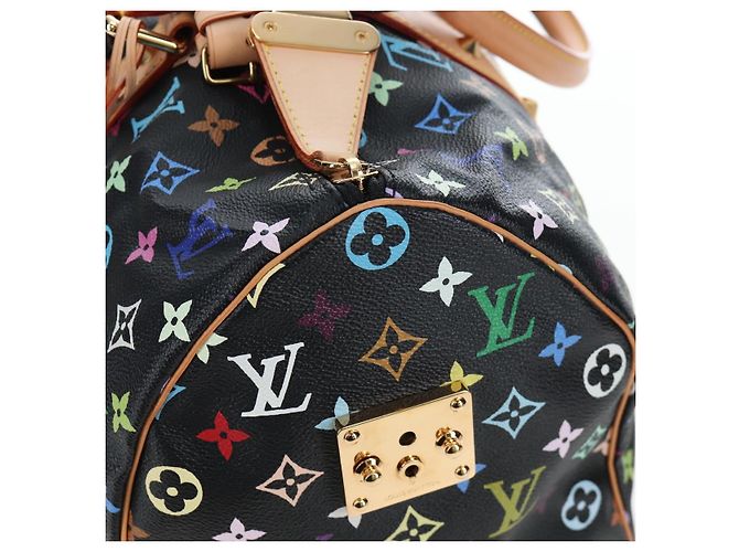 Borsa LOUIS VUITTON Monogram Multicolor Keepall 45 Nera M92640 Auth 195545SV Nero - vista 25