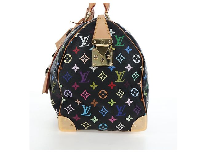 Borsa LOUIS VUITTON Monogram Multicolor Keepall 45 Nera M92640 Auth 195545SV Nero - vista 3