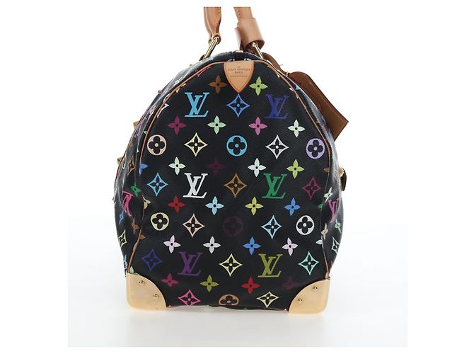 Borsa LOUIS VUITTON Monogram Multicolor Keepall 45 Nera M92640 Auth 195545SV Nero - vista 4