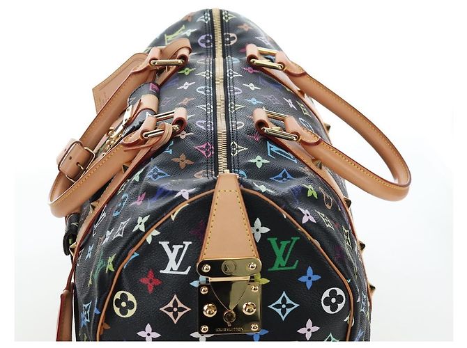 Borsa LOUIS VUITTON Monogram Multicolor Keepall 45 Nera M92640 Auth 195545SV Nero - vista 6