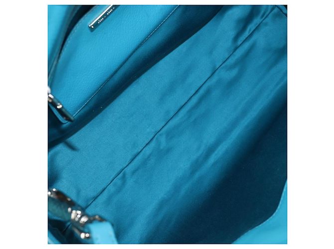 Miu Miu Tote Bag Leder 2way Blau Silber Authentisch 195506A - Ansicht 10