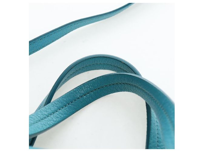 Miu Miu Tote Bag Leder 2way Blau Silber Authentisch 195506A - Ansicht 15