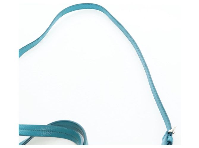 Miu Miu Tote Bag Leder 2way Blau Silber Authentisch 195506A - Ansicht 17